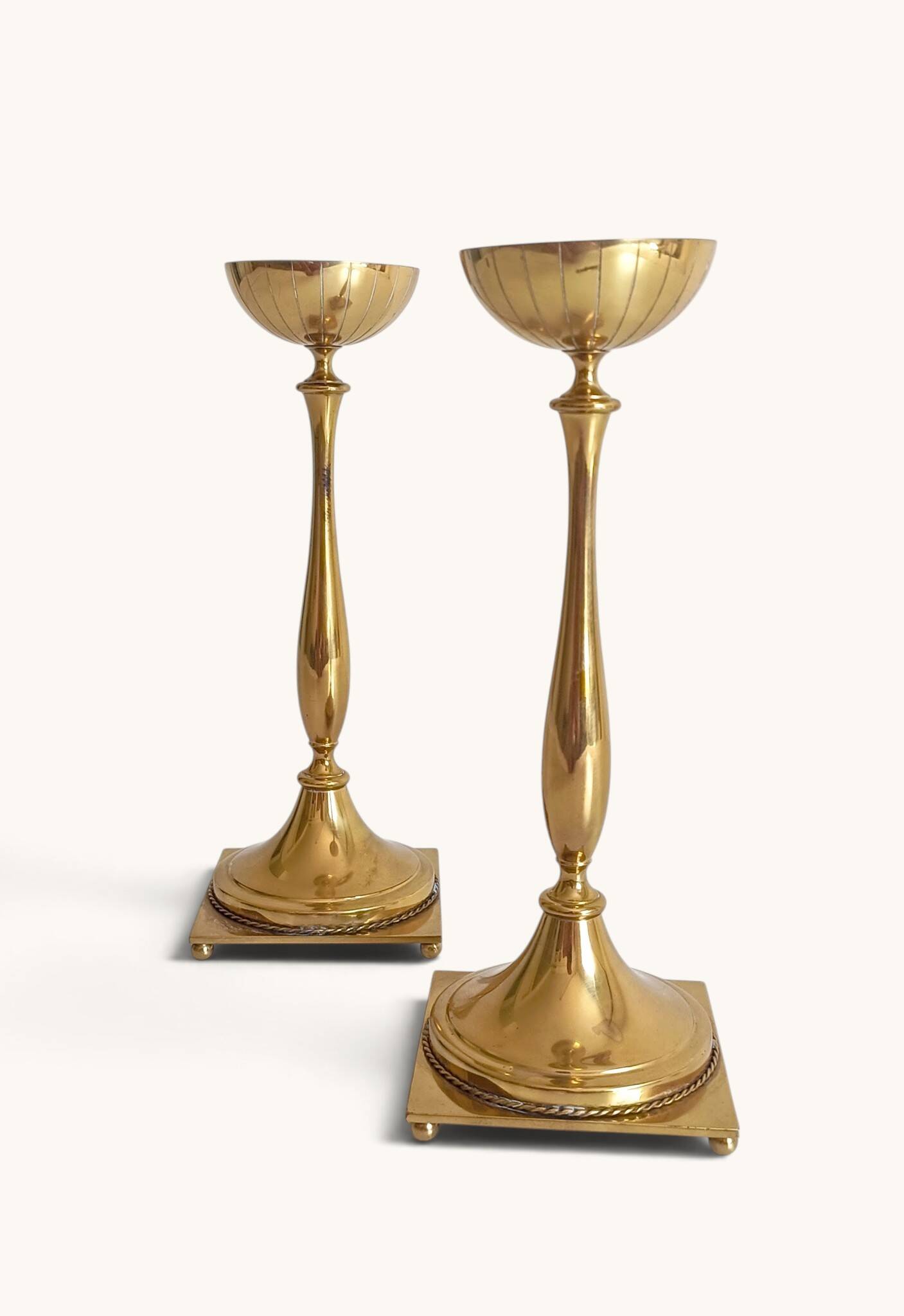 Scandinavian Modern Brass Candlesticks by Gunnar Ander for Ystad Metall