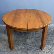 Round table in solid elm from the 1970s by Maison Regain.