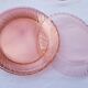 Set of 6 flat plates and 6 hollow plates in pink glass
