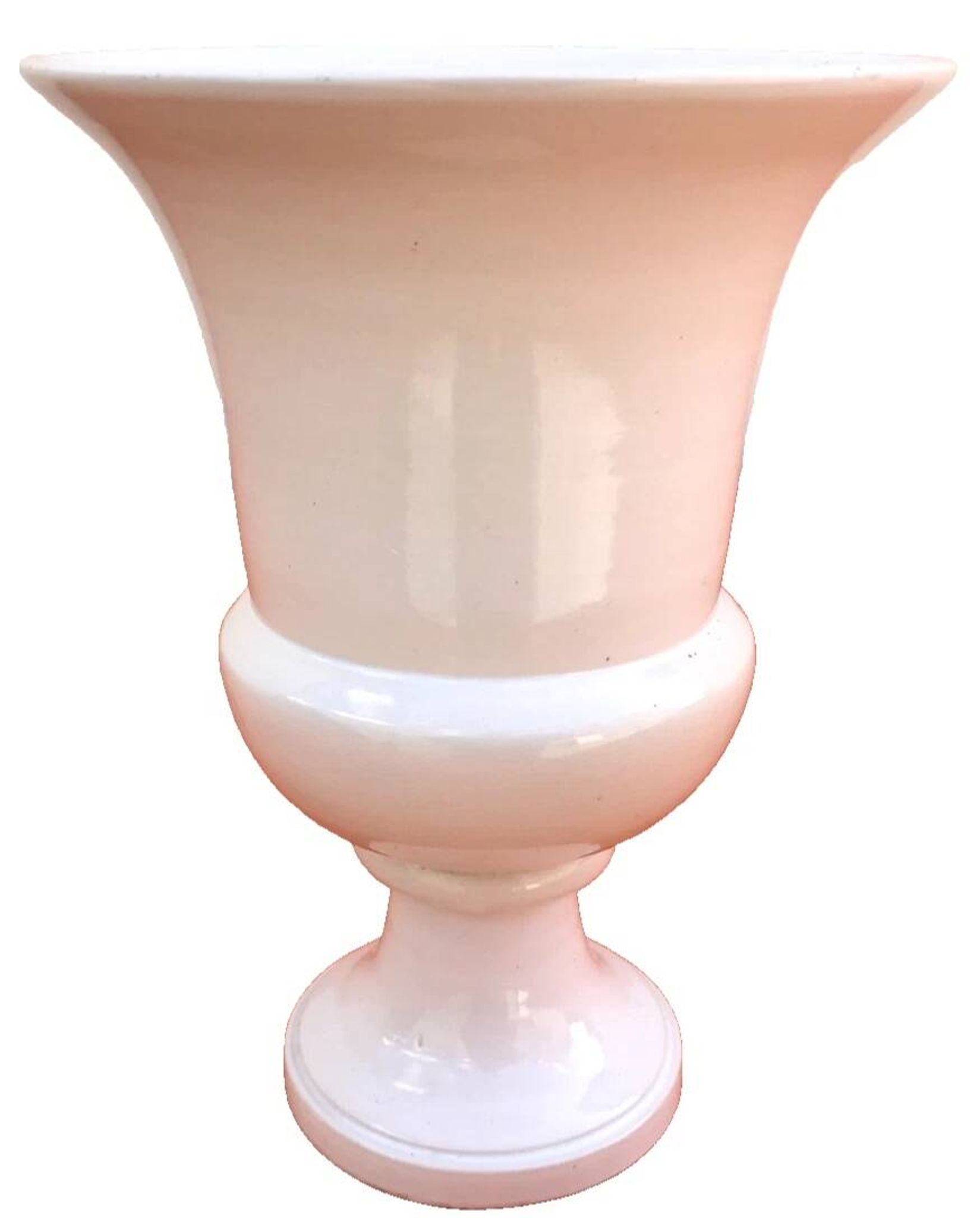 Vase sur piédouche en céramique blanche émaillée
