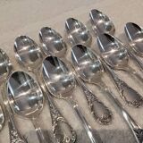 12 silver-plated coffee spoons by Christofle Marly, 13.6 cm