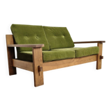 Brutalist oak sofa