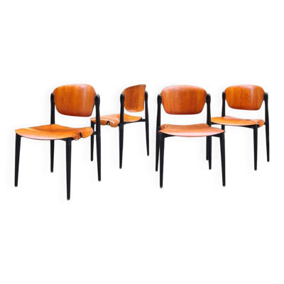 4 chaises S83 design Eugenio Gerli, Tecno, 1960