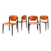 4 chaises S83 design Eugenio Gerli, Tecno, 1960