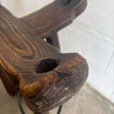 Set of 2 vintage spanish brutalist stools / bar stools