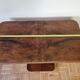 Art Deco style entrance console in veneer wood, with two trays, 65 cm