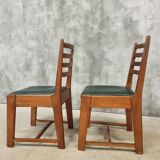 2 Bas van Pelt designer dining room chairs in walnut, 1930s