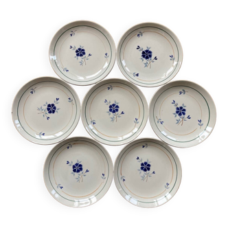 Dessert plates MDL Moulin des loups -Lucile - cornflower