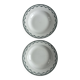 Set of two green frilled deep plates from Saint-Amand.