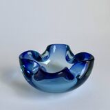 Murano Glass Bowl in Deep Blue and Mint Green