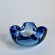 Murano Glass Bowl in Deep Blue and Mint Green