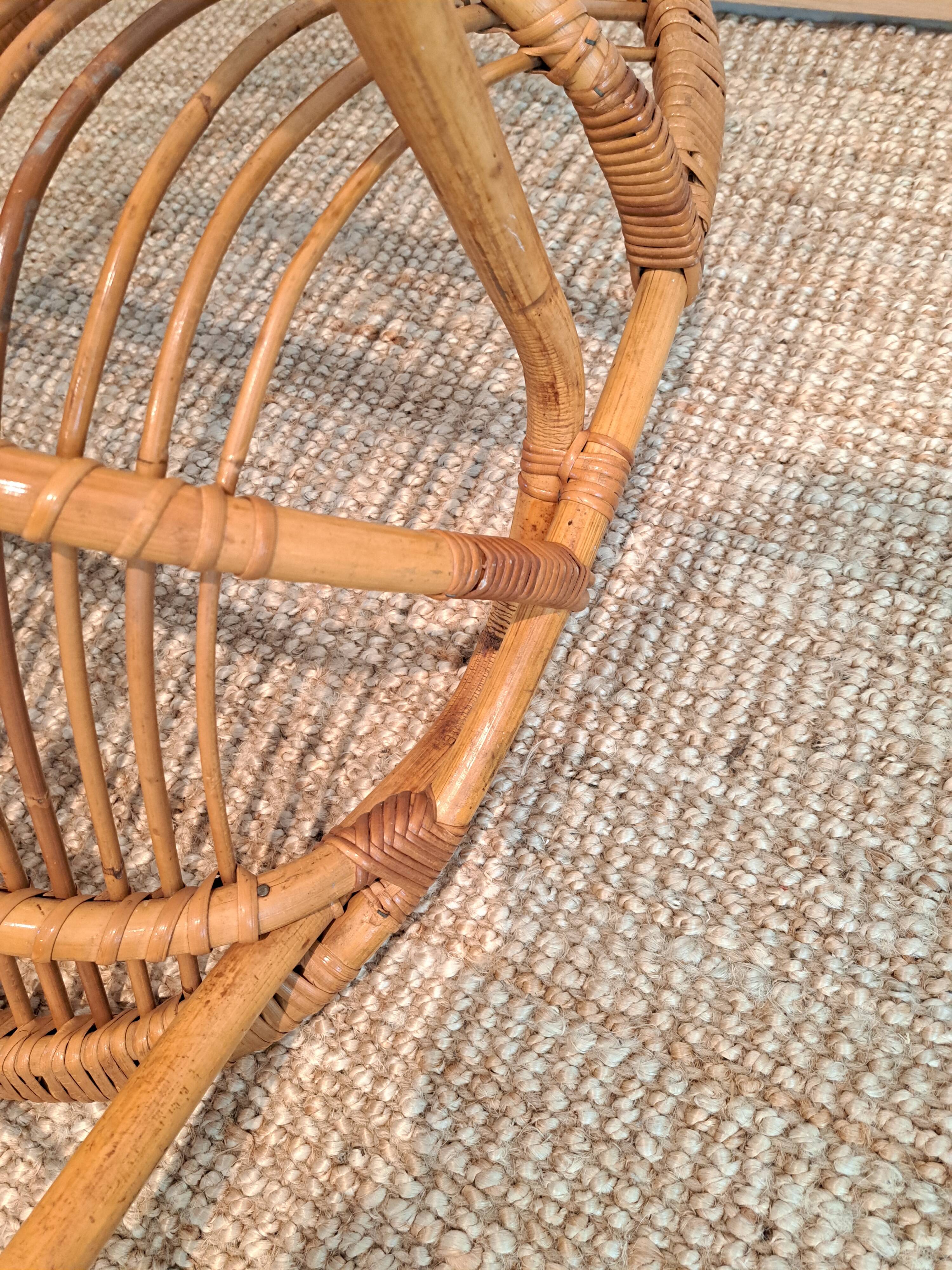 Vintage rattan & bamboo armchair from the 60s