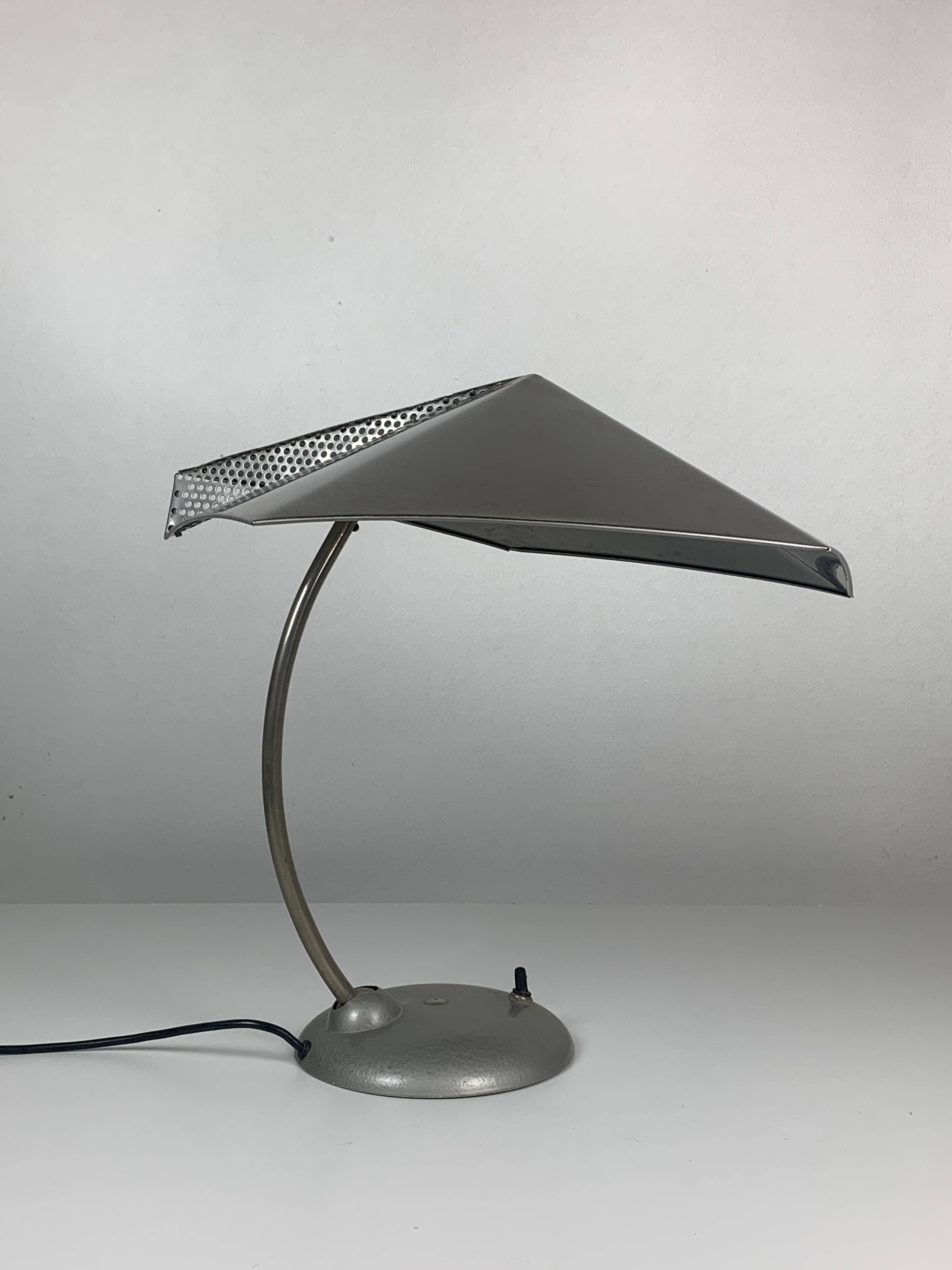 Modernist metal Bauhaus desk lamp, 1960s