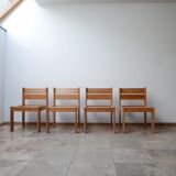 Pine swedish set of dining chairs
