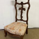 Chaise Prie-Dieu ancien en bois sculpté