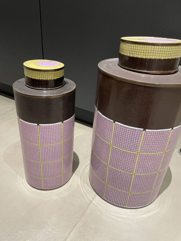 Ensemble de 3 pots décoratifs vintage – Fabienne Jouvin,