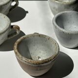 Set of 5 Indonesian ceramic handle coffee cups