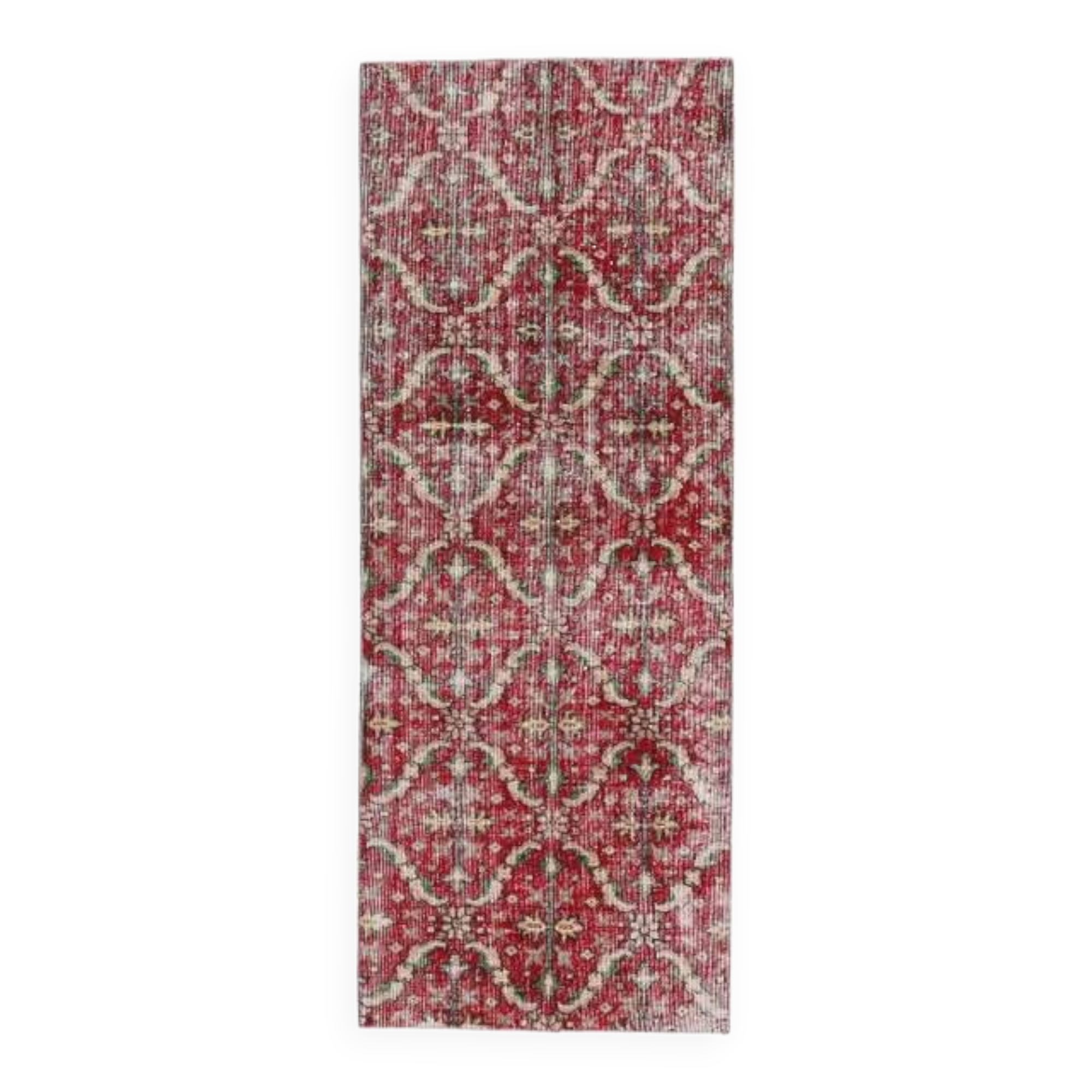 Vintage Turkish Oushak Handmade Wool Cotton Pink Runner 76x200