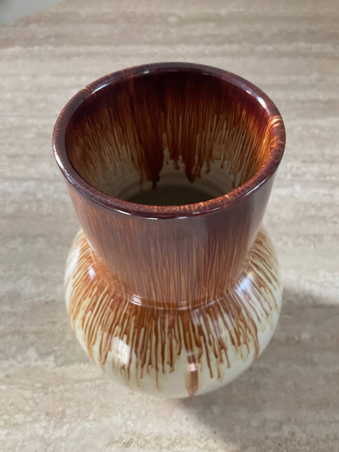 Vintage glazed terracotta vase