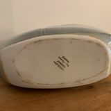 Yves Mohy grey porcelain blue lens vase for Virebent 1970