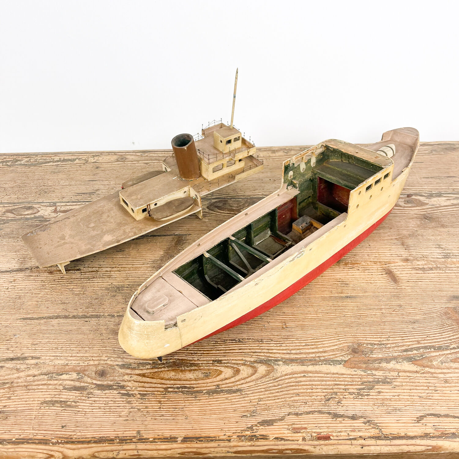 Vintage wooden boat model