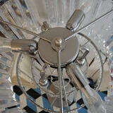 Floor lamp in chrome metal & transparent crystal