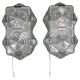 Pair of brutalist glass wall sconces by Kamenický Šenov, Czechoslovakia, 1970s