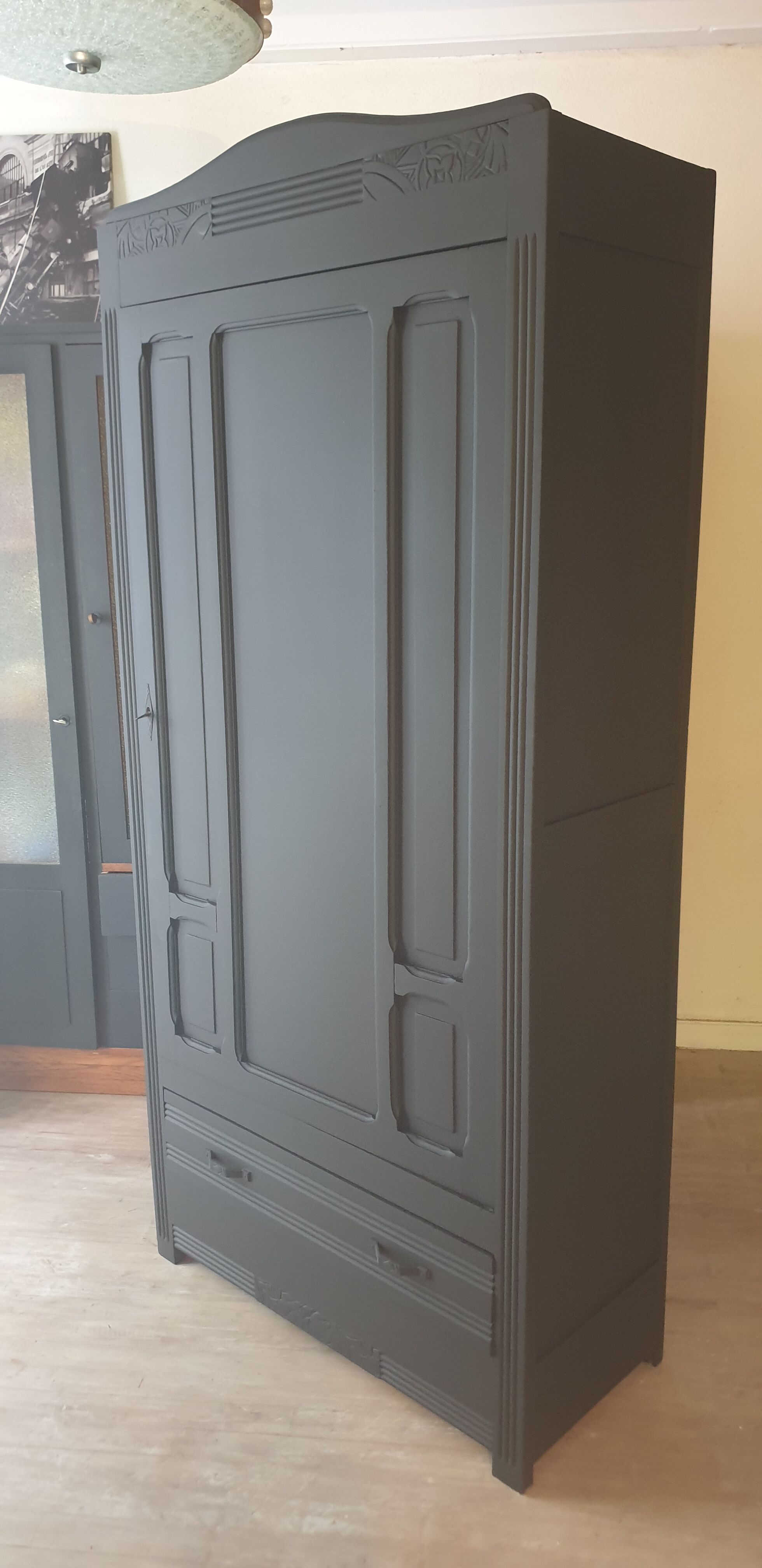 Black art deco Parisian wardrobe
