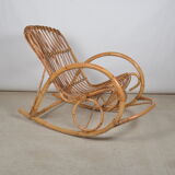 Rocking-chair bamboo and rattan