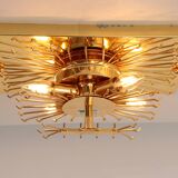 Novaresi Gold Plated Ceiling Lamp CH Serie 1970 Italy