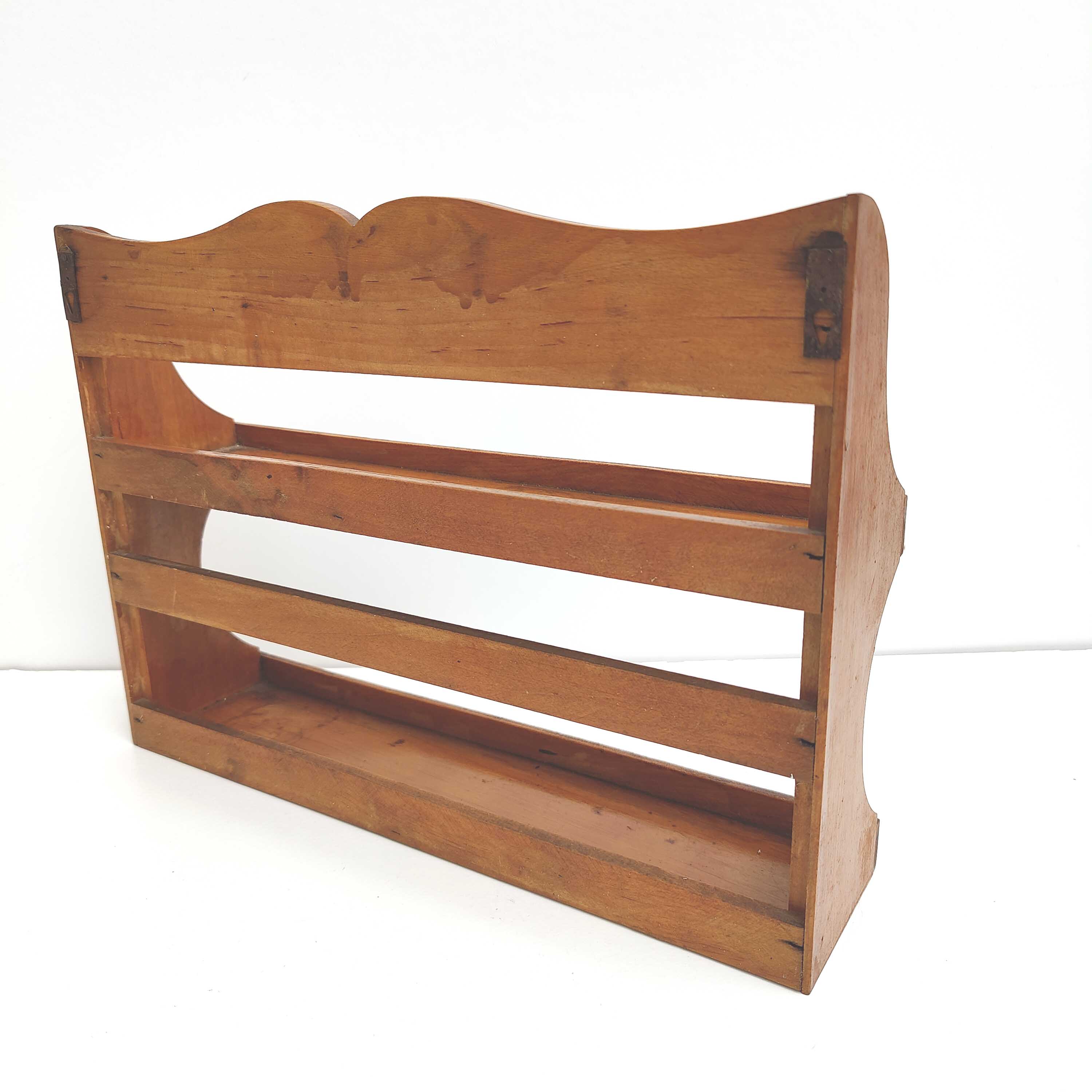 Wooden wall shelf for spices