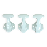 3 porcelain coat hooks