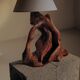Sculptural lamp made of olive wood, around 1960.