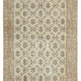 Hand-knotted vintage turkish beige carpet 200 cm x 291 cm - 36628