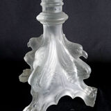 Pair of pressed molded glass candlesticks from Val St Lambert model Griffon
