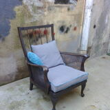 1950s vintage wooden armchair and caning