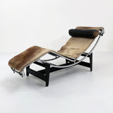 LC4 pony skin chaise longue Serial number 396 by Le Corbusier for Cassina, 1960