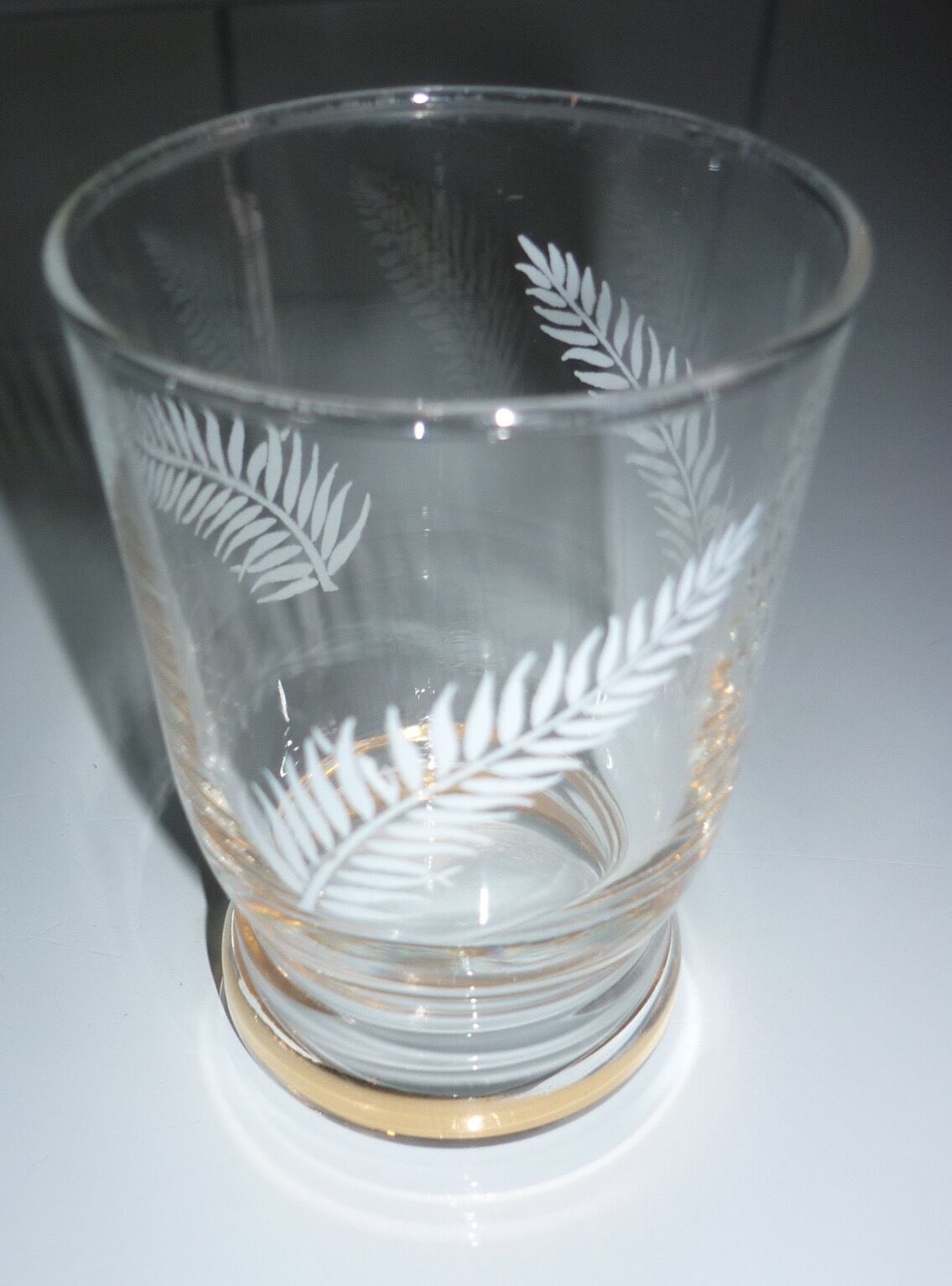 Glasses 6 decorations of ferns and gilding