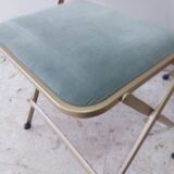 Two folding opera chairs in velvet