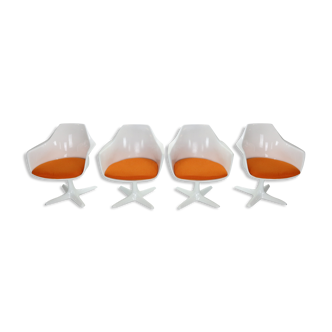 Maurice Burke set of 4 armchairs model No. 116 for Arkana, Space Age 1960's