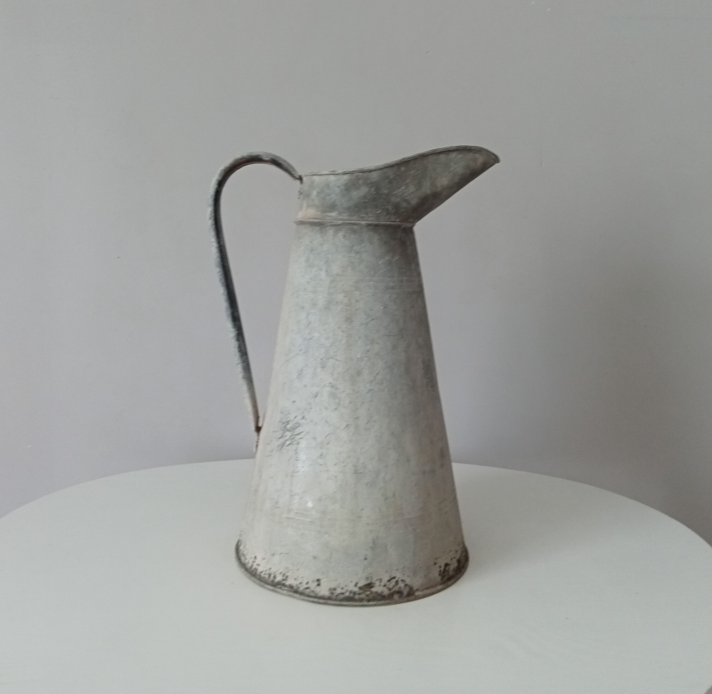 Antique zinc water pitcher