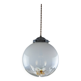 Suspension vintage en verre de Murano de style Mazzega