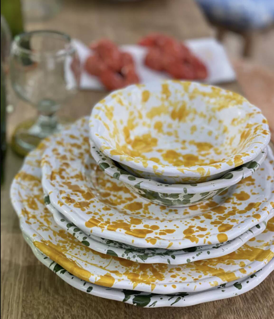 Assiette points terracotta foncé 25cm