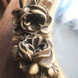 Pretty oval mirror gilded and blue frame 64x43cm