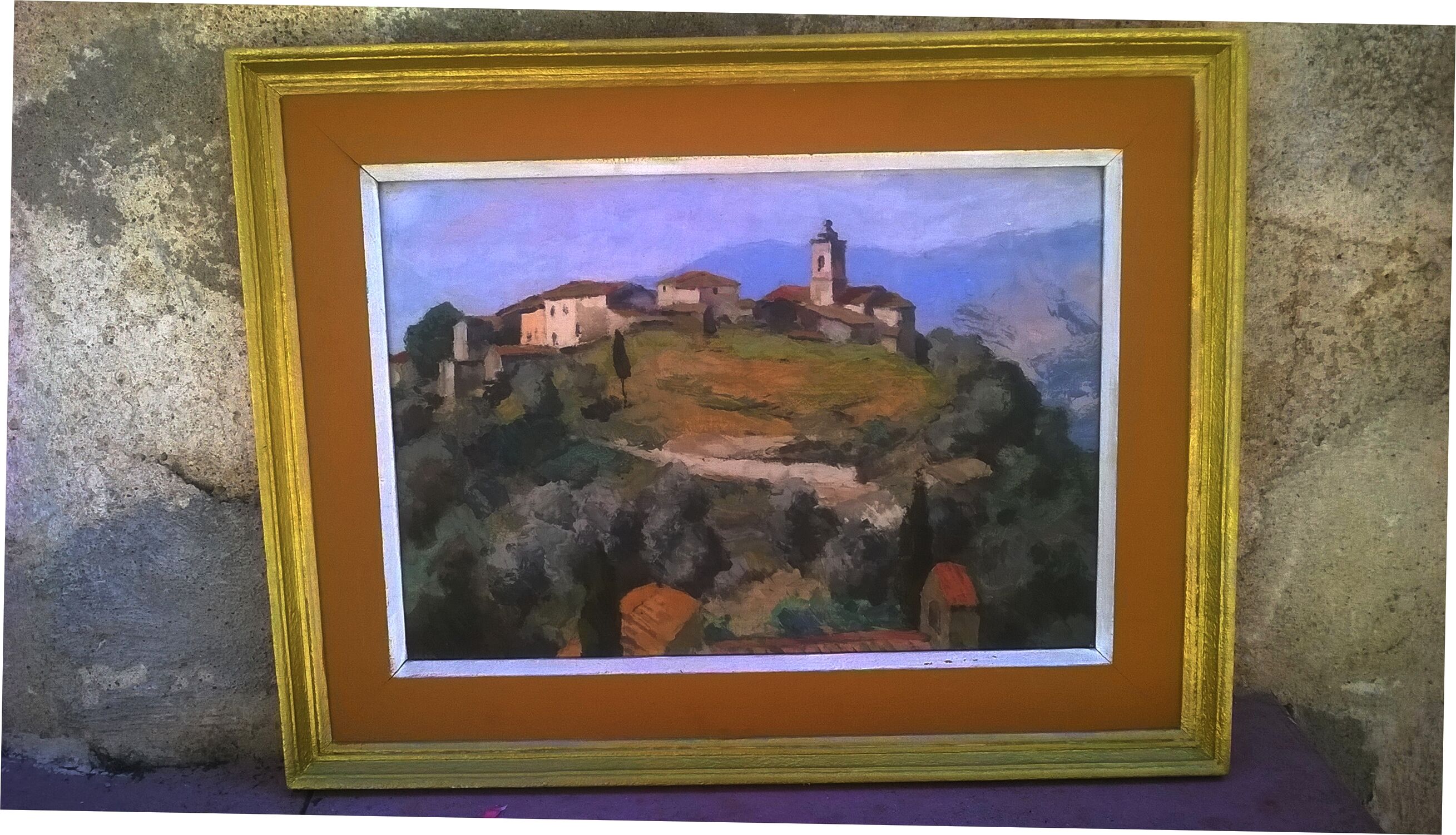 Painting of the town of castellar " Frédéric Léon Deshayes (1883-1970)"