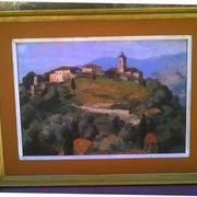 Painting of the town of castellar " Frédéric Léon Deshayes (1883-1970)"