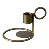 Matte gold metal design candlestick