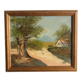 Huile sur toile paysage de campagne