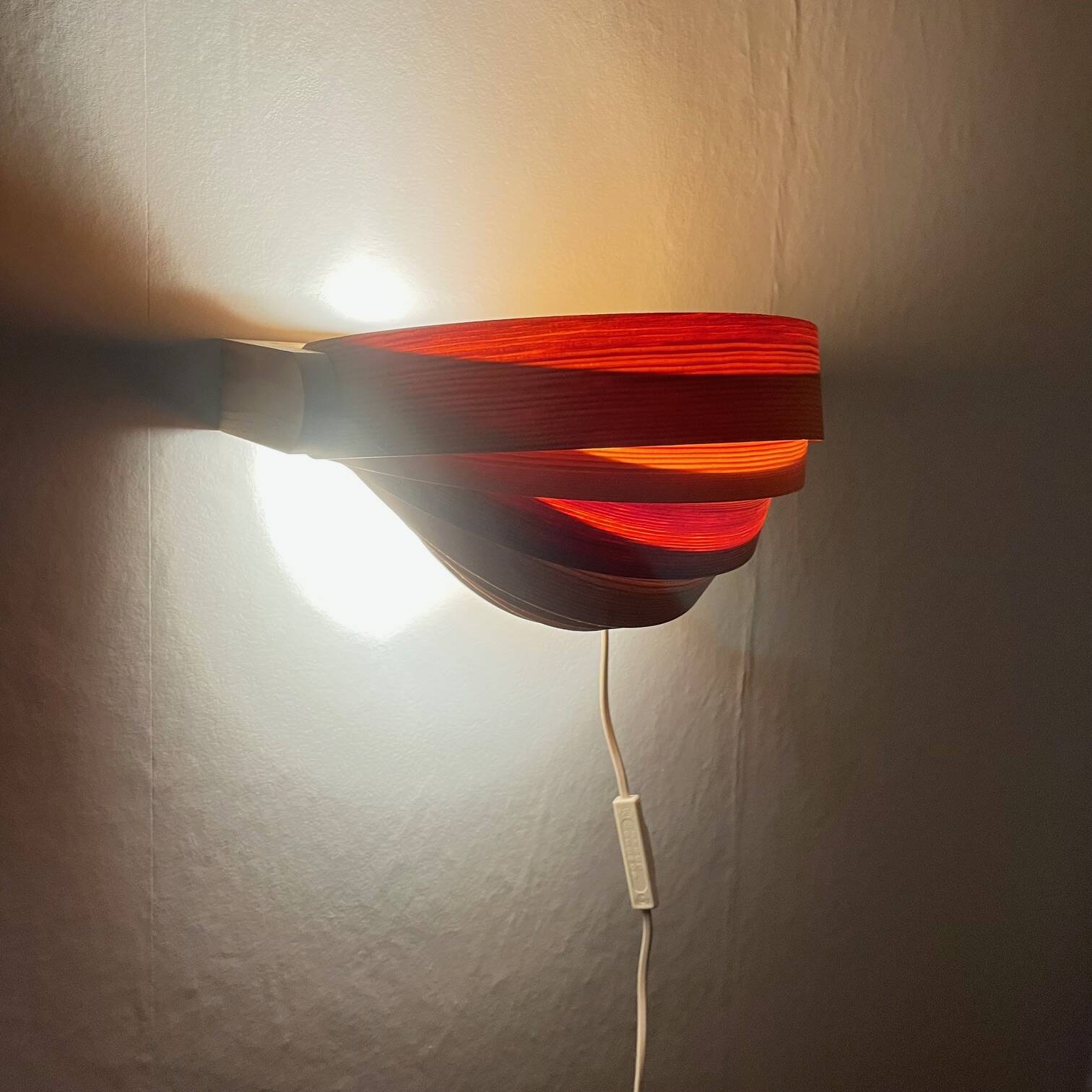 Translandia wall lamp in pine, Denmark, 1960-70