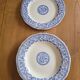 Gien service plates with blue patterns in perfect condition.